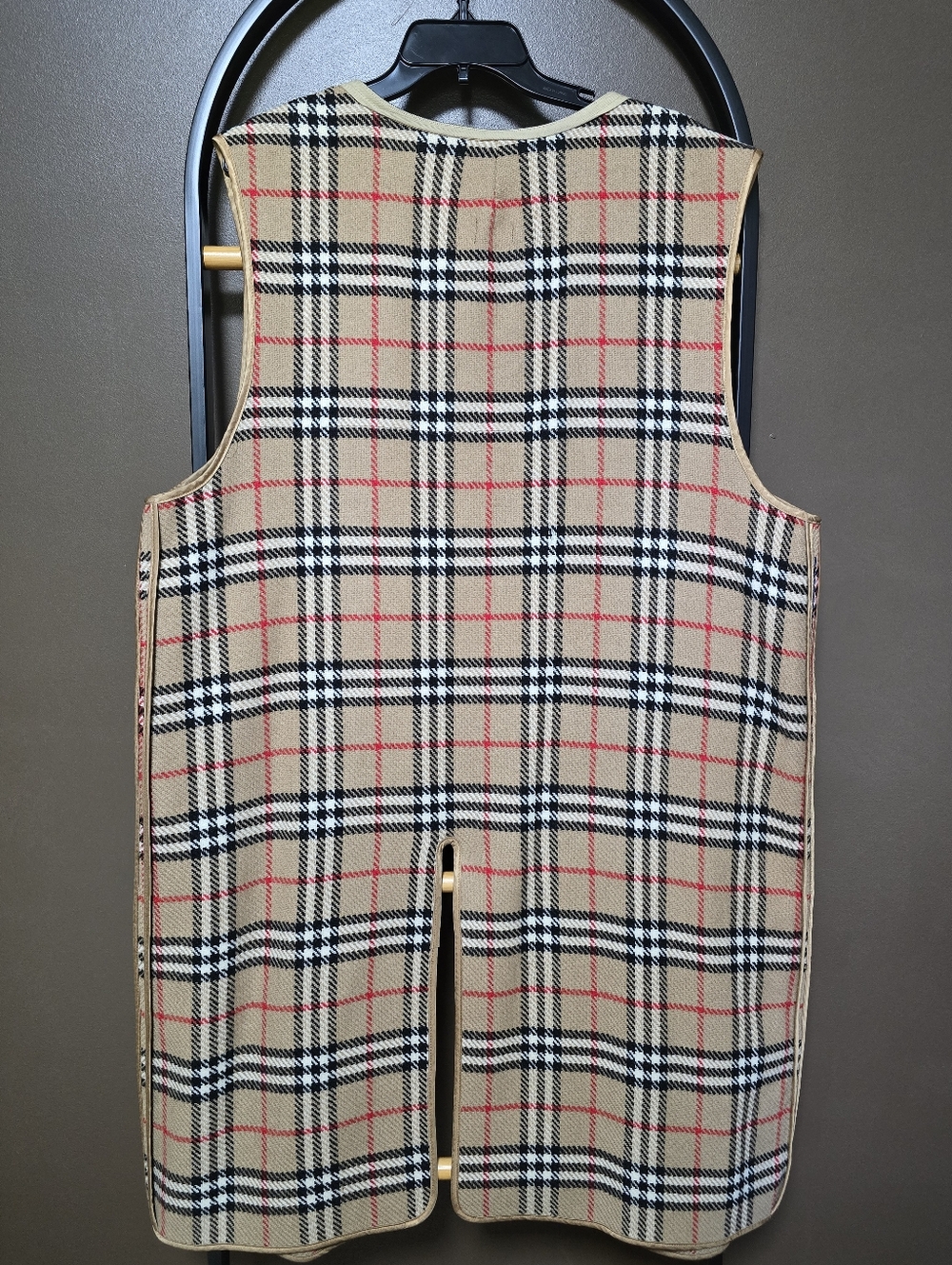 Burberry Beige Nova Check Sleeveless Long Vest/Liner With Zipper - Picture 2 of 11
